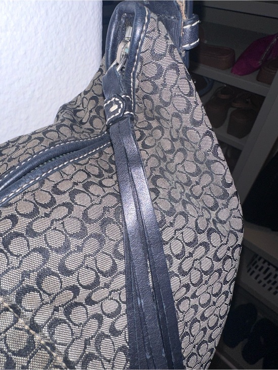 Authentic COACH Signature Y2K One Shoulder Hobo Bag Canvas & Leather